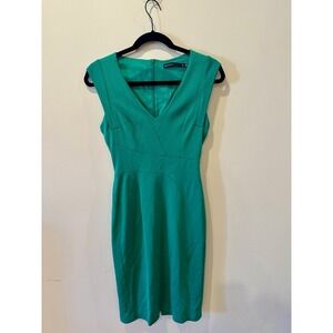 Gorg green Karen Millen sophisticated Sexy Bodycon Dress Authentic V-Neck Sz 6